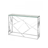 Консоль Stool Group АРТ ДЕКО 115*30 прозрачное стекло/серебро ECST-015