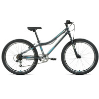 Велосипед Forward Titan 24 1.0 темно-серый/бирюзовый 2022 г 12" RBK22FW24018