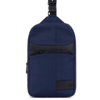 Рюкзак слинг мужской Piquadro Wollem CA5751W129/BLU синий полиэстер/натур.кожа