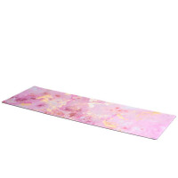 Коврик для йоги INEX Suede Yoga Mat 183 x 61 x 0,3 см розовый мрамор с позолотой