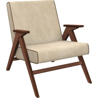 Кресло для отдыха Мебель Импэкс Шелл Венге, ткань Verona Vanilla, кант Maxx 235