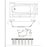 Ванна стальная BLB UNIVERSAL HG (B75HTH001 handles)
