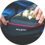 Беговая сумка на пояс Fitletic Mini Sport Belt черный/розовая молния
