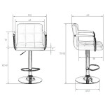 Стул барный Dobrin Kruger arm кремовый/хром